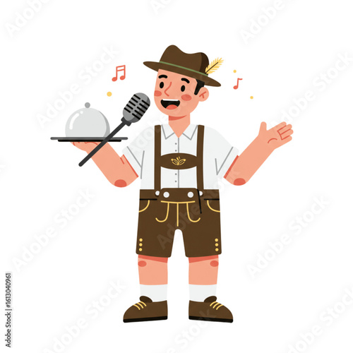 Oktoberfest Singing Waiter icon transparent background