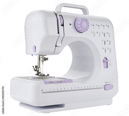 Bild auf Leinwand White sewing machine isolated on a transparent background
