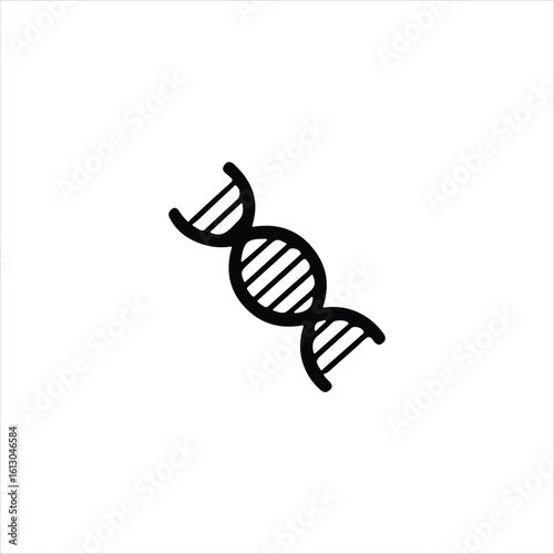 Black D N A helix icon on white background simple graphic molecule science