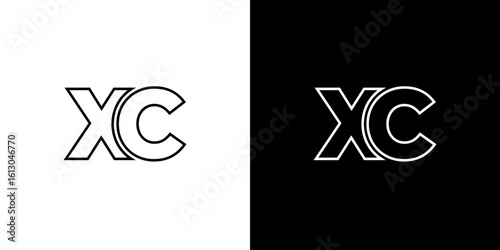 Letter X and C, XC logo design template. Minimal monogram initial based logotype.