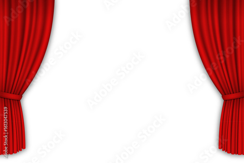 Red curtain tie back isolated on white background. Vector