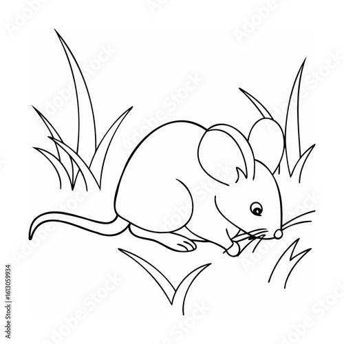 Small mouse eating grass rodent animal