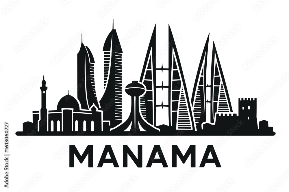 Obraz premium Manama city skyline with iconic buildings and landmarks