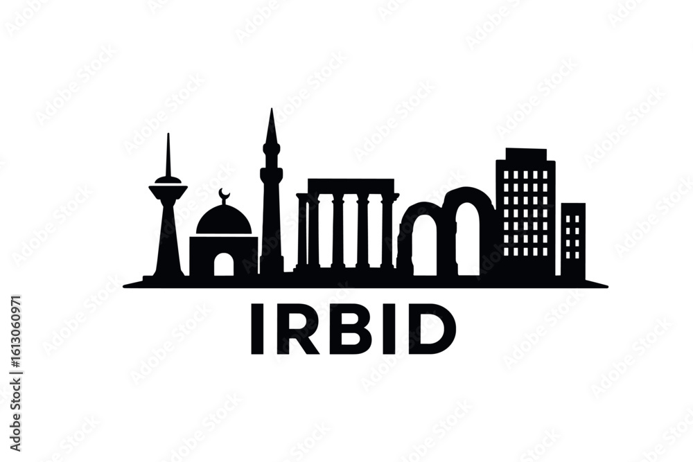 Fototapeta premium Irbid city skyline with iconic buildings and landmarks
