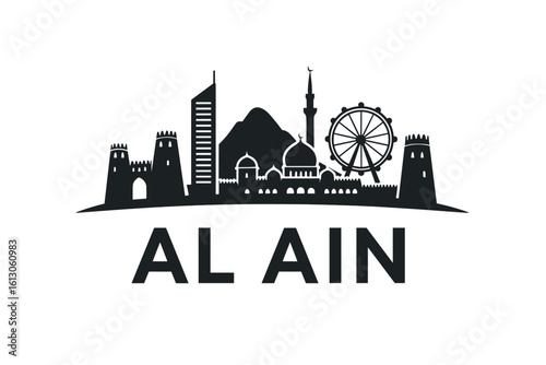Al Ain city skyline with iconic buildings and landmarks