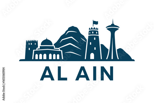 Al Ain city skyline with iconic buildings and landmarks