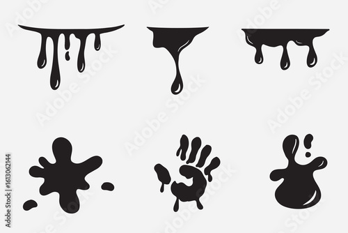 set of blood drip good for icon, symbol, element design, silhouette design, etc