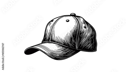 Sketch of a cap in black and white design  