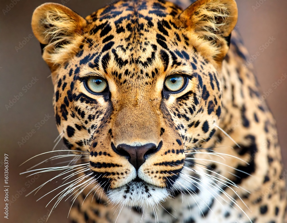Naklejka premium Close-up of a leopard's face (1)