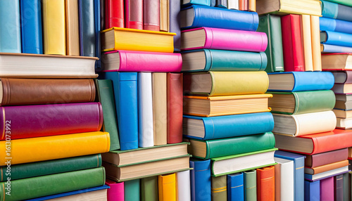 Wallpaper Mural Colorful Stacks of Books in a Library or Bookstore Torontodigital.ca