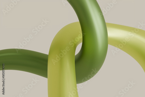 Abstract organic 3d intertwining smooth shapes with fluid dynamics