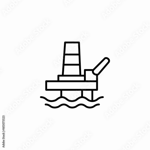oil rig offshore icon sign vector