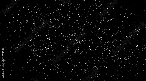 Professional photograph of an abstract background featuring scattered white specks on an intense jet black backdrop.  Photo employs soft contrast, soft saturation, and deep shadows