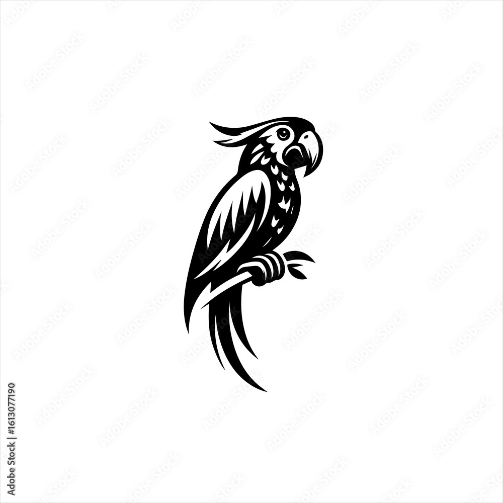 Obraz premium Parrot perched on a branch