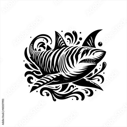 Shark swimming in water