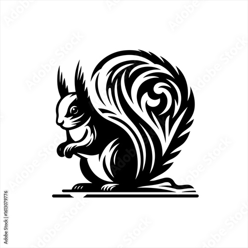 Squirrel with bushy tail