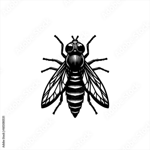 Fly insect isolated on white background