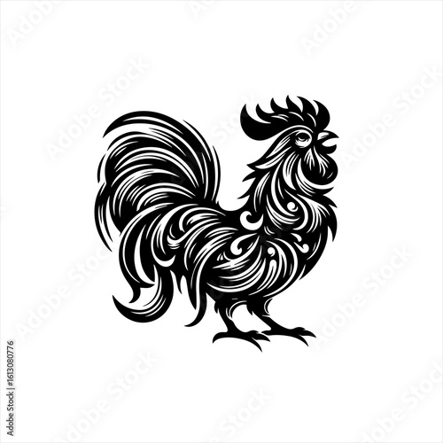 Stylized rooster illustration