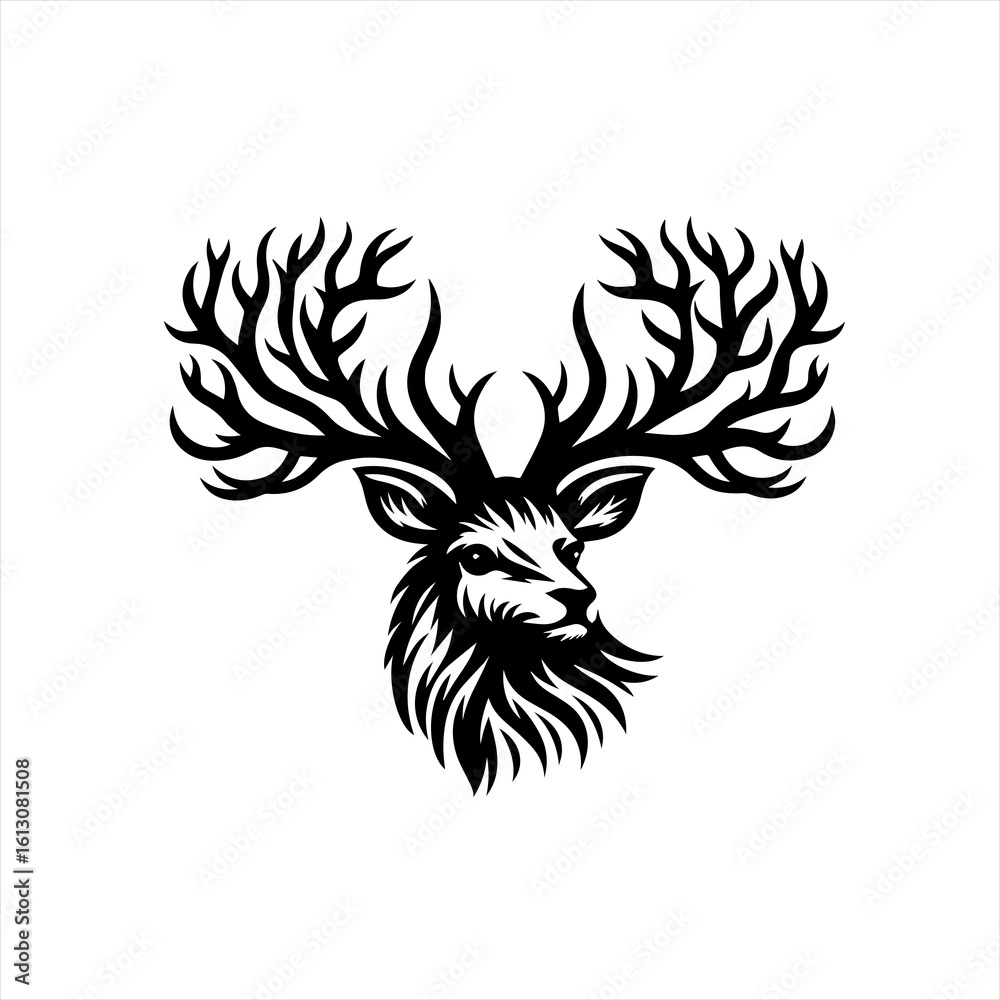 Obraz premium Majestic deer head with antlers