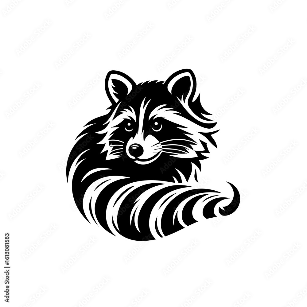 Obraz premium Raccoon with striped tail