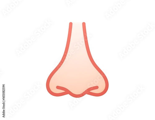 Simple, outlined illustration of a nose