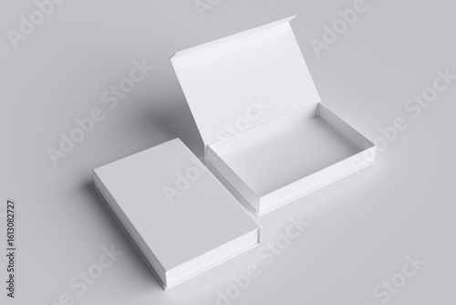 Magnetic Box White Background For Mockup Template