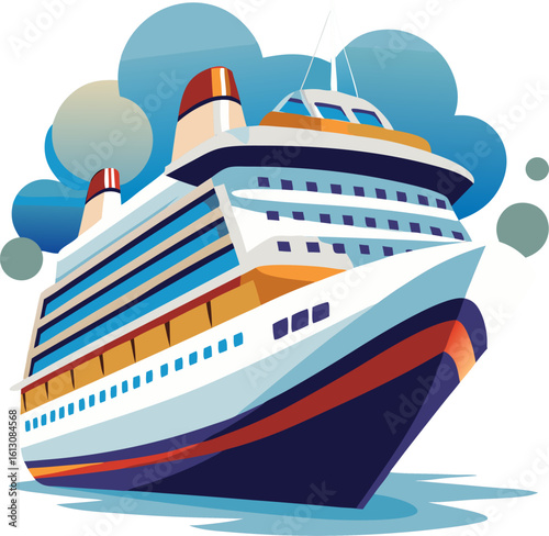 Wallpaper Mural Cruise ship  vector illustration Torontodigital.ca