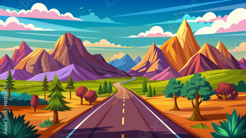 Amid nature’s embrace, a winding road to the mountains leads us into the heart of the hills, surrounded by morning mist and the soft glow of sunlight.