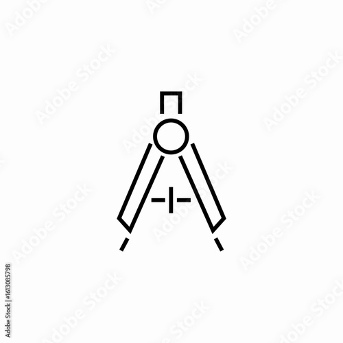 drawing compass tool icon sign vector
