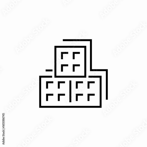 multiple story buildings icon sign vector