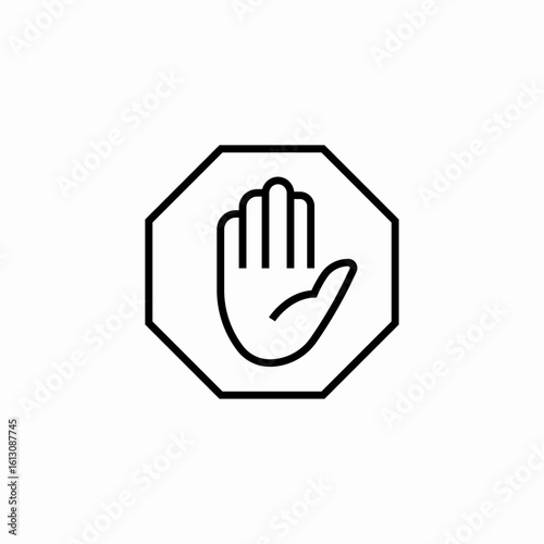stop hand symbol icon sign vector