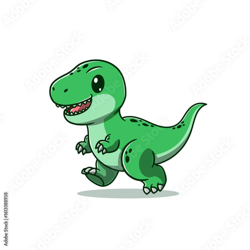 cute tyranosaurus trex walking cartoon
