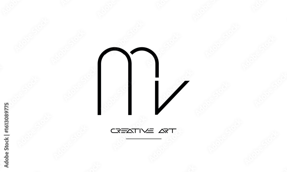 Fototapeta premium MV, VM, M, V abstract letters logo monogram