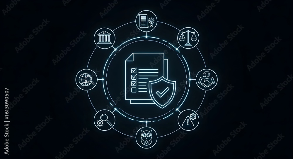 Obraz premium Digital document security and verification network