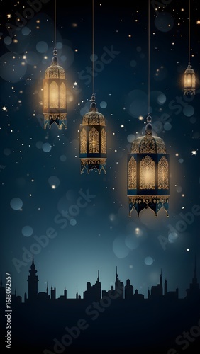 Arabian light on black and space background