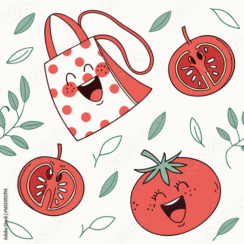 seamless pattern with tomatos