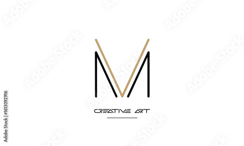 MV, VM, M, V abstract letters logo monogram