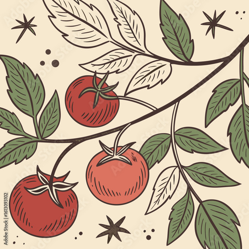 seamless pattern with tomatos