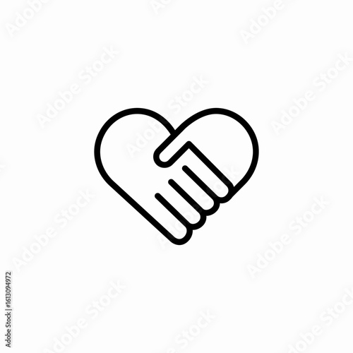 heart with handshake icon sign vector