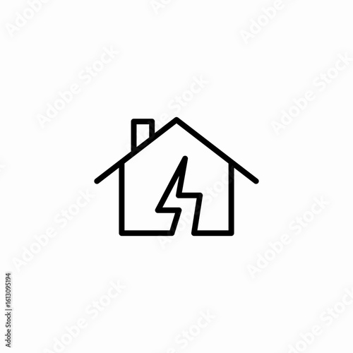 house lightning electricity icon sign vector