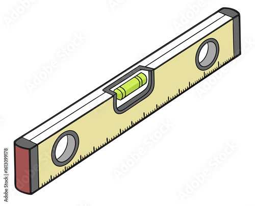 Leveling tool with bubble indicator for precise measurements in construction  on a transparent background