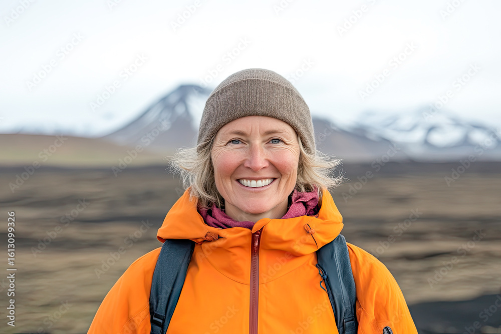 Positive adventurer on a nature exploration Positive adventurer on a nature exploration