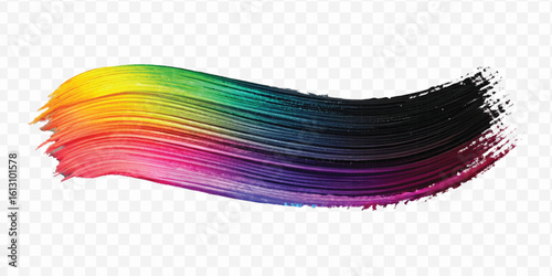 realistic 3d pastel paint brush stroke in different color style isolated on transparent background