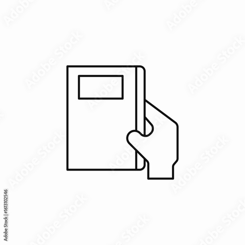 hand holding book icon sign vector