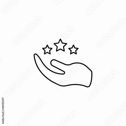 hand holding stars icon sign vector