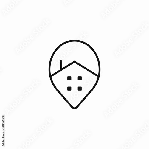 home location pin icon sign vector
