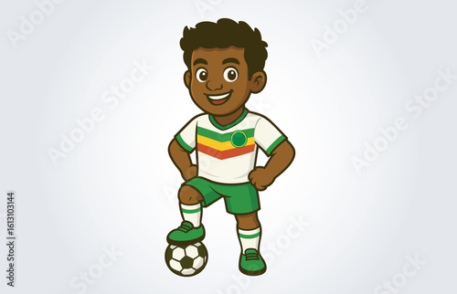Soccer or Football Player Mascot Cartoon Character Template