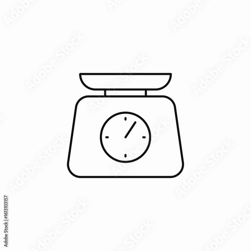 kitchen scale weighing icon sign vector