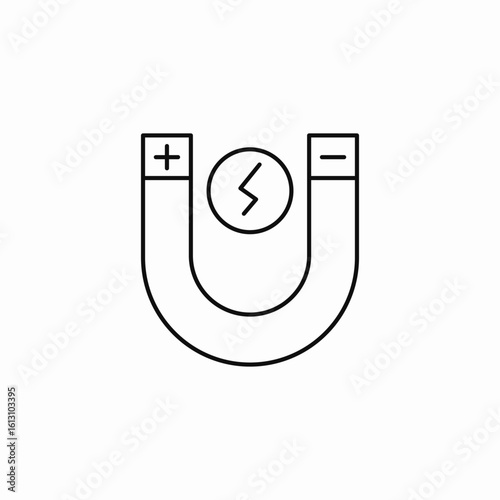 magnetic field horseshoe icon sign vector