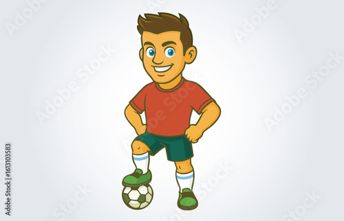 Soccer or Football Player Mascot Cartoon Character Template